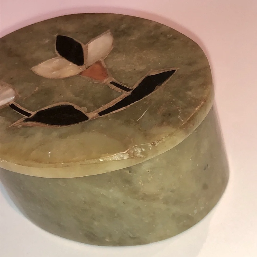 Green Marble MOP Onyx Floral Trinket Box India